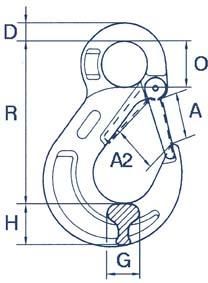 Ösenlasthaken für AK D 6mm TK 1120kg