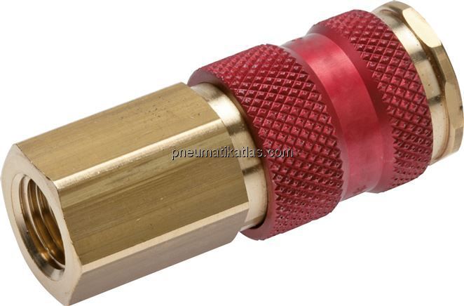 Kupplungsdose (NW7,2) G 1/4"(IG), rot, Achteck SW12