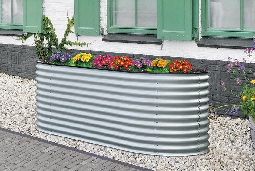 Hochbeet Silo oval240 x 80 x 82 cmzink aluminiumBeschaffungsartikel