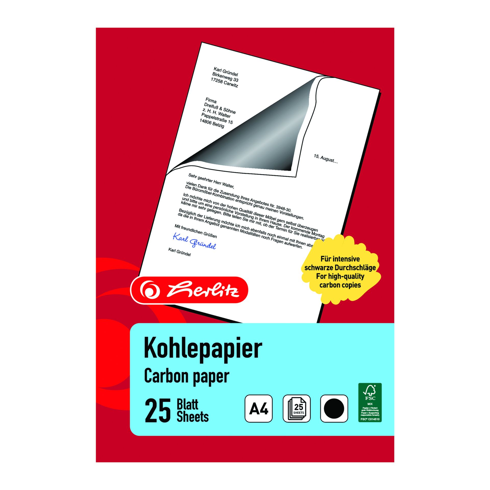 Kohlepapier A4 25Bl