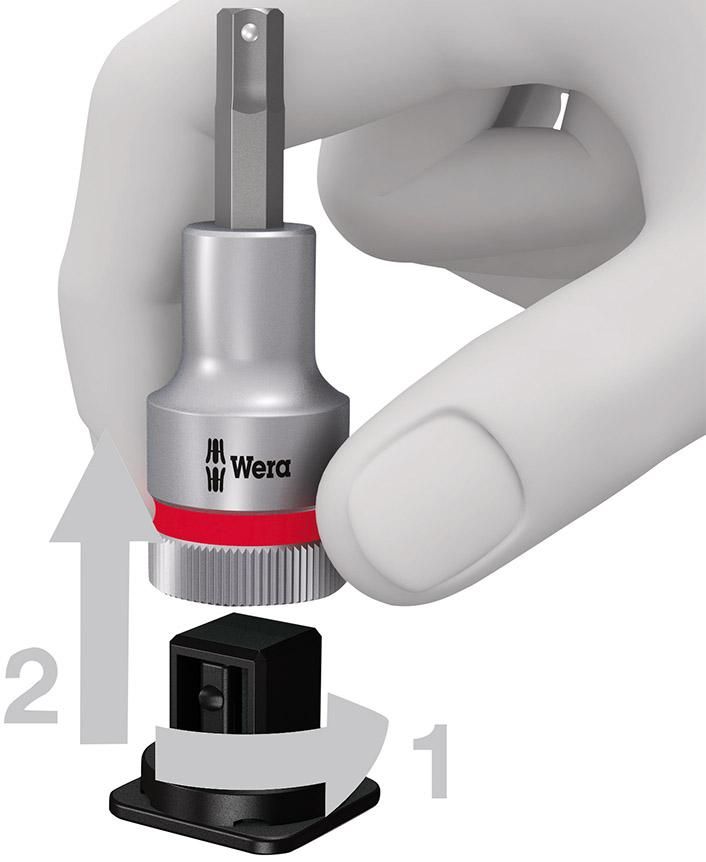 Schraubendrehereinsatz- Satz 1/2" Innensechskant lang mit Haltefunktion 6-teilig Wera