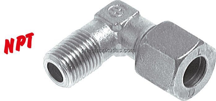 Winkel-Schneidringverschraub. NPT 1/8"-4 LL (M8x1), Stahl verzinkt