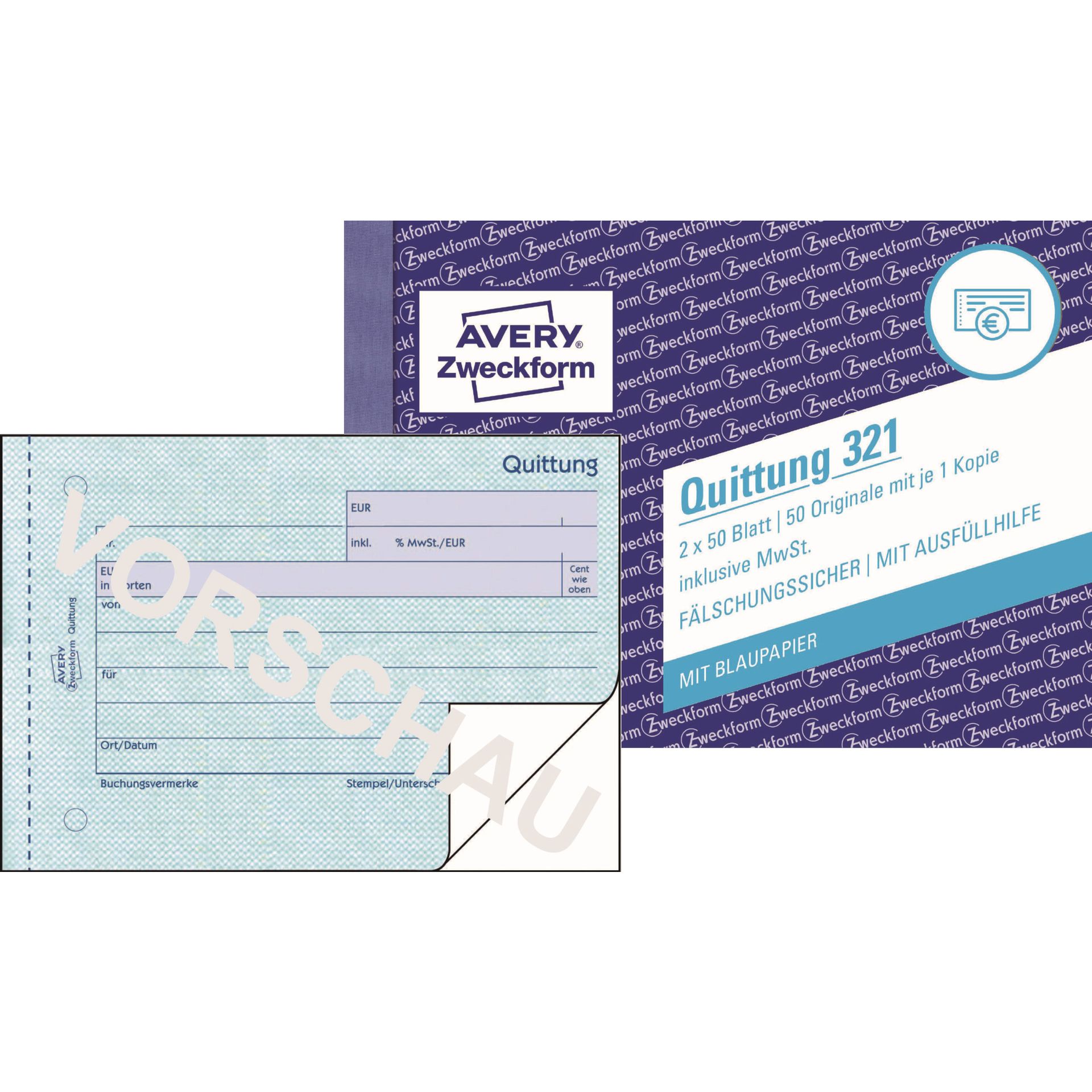 Quittung DIN A6 quer 2x50Blatt