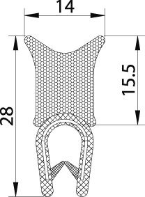 Flexibler Kantenschutz, schwarz