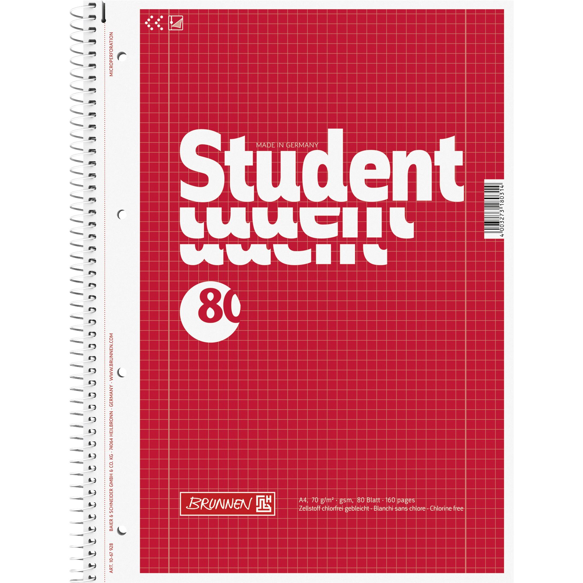 Collegeblock Student DIN A4 80Bl. Lin28 kariert