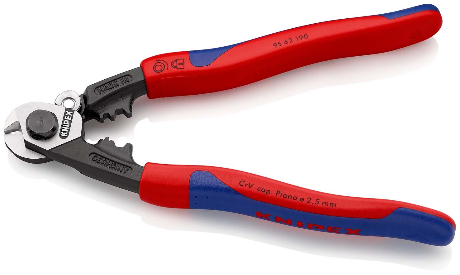 KNIPEX Drahtseilschere geschmiedet mit Mehrkomponenten-Hüllen