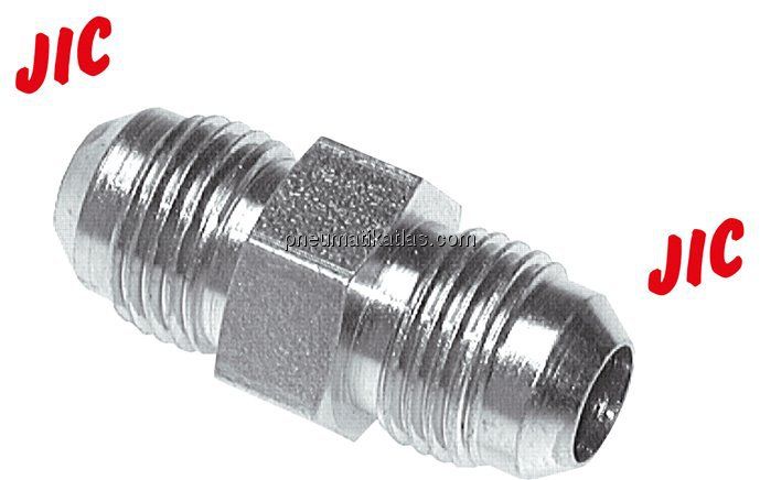 Doppelnippel UNF 7/16"-20(JIC)-UNF 7/16"-20(JIC), Stahl verzinkt