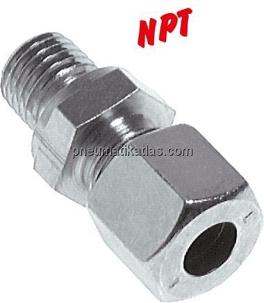 Gerade Schneidringverschr. NPT 1/8"-4 LL (M8x1), Stahl verzinkt