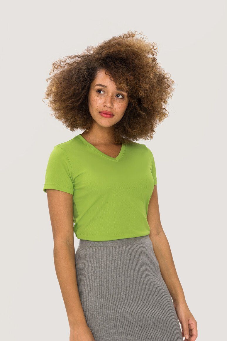 HAKRO Damen V-Shirt COOLMAX® 187