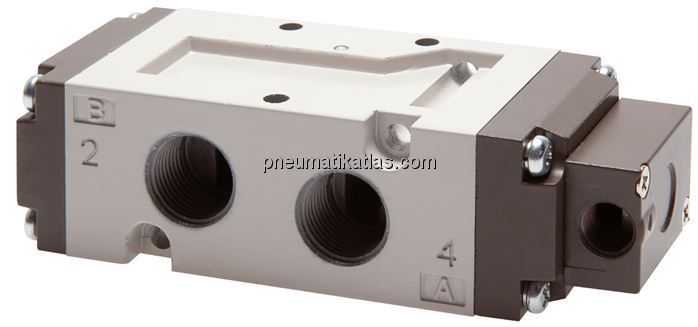 5/2-Wege Pneumatikventil, G 3/8" (Pilot G 1/8"), Federrückstellung