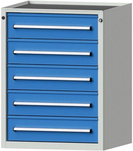 Anke Thekenschrank B760xT700xH980mm RAL 7035/5012 5 Schubladen