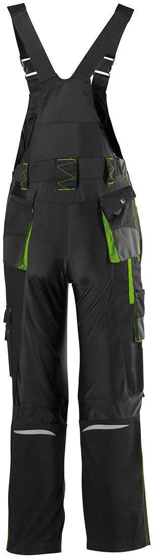 FORTIS Kids Latzhose 24, schw./limegreen,Gr134-140