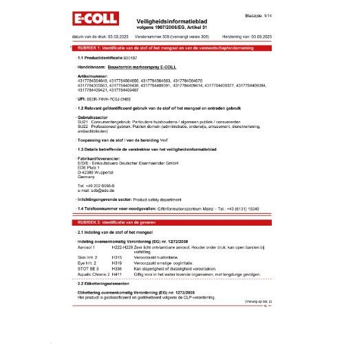 Baustellenmarkierspray 500ml schwarz E-COLL