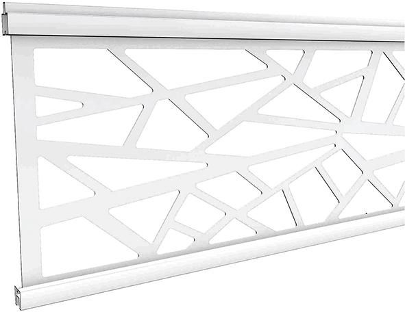 ECOSTECK-Gitterfüllung Design SILBER, Aluminium hell eloxiert 20 x 280 x 1800 mm