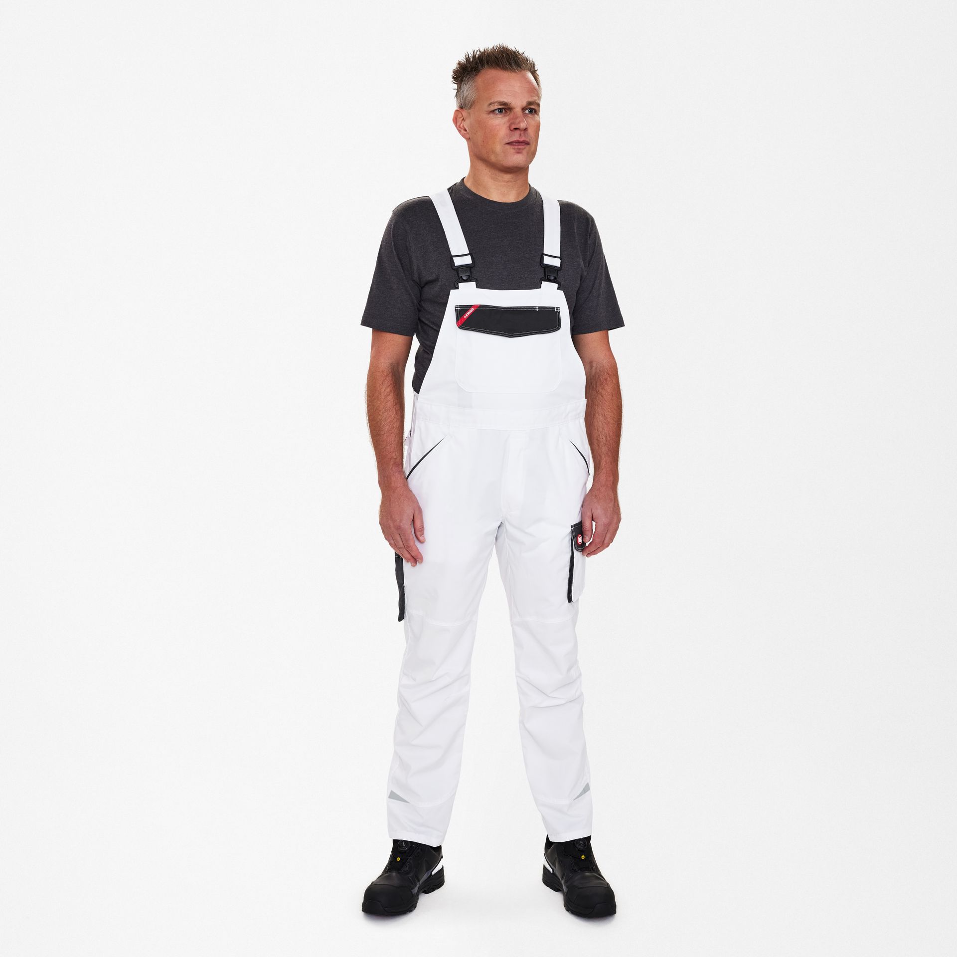 Galaxy Light Latzhose Weiss/Anthrazit Grau, Gr. 24