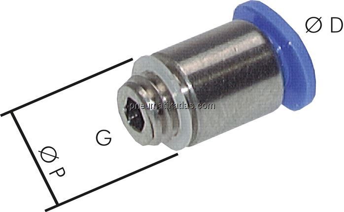 Gerader Steckanschluss M 6x0,75-3mm, Mini m. Innensechskt.