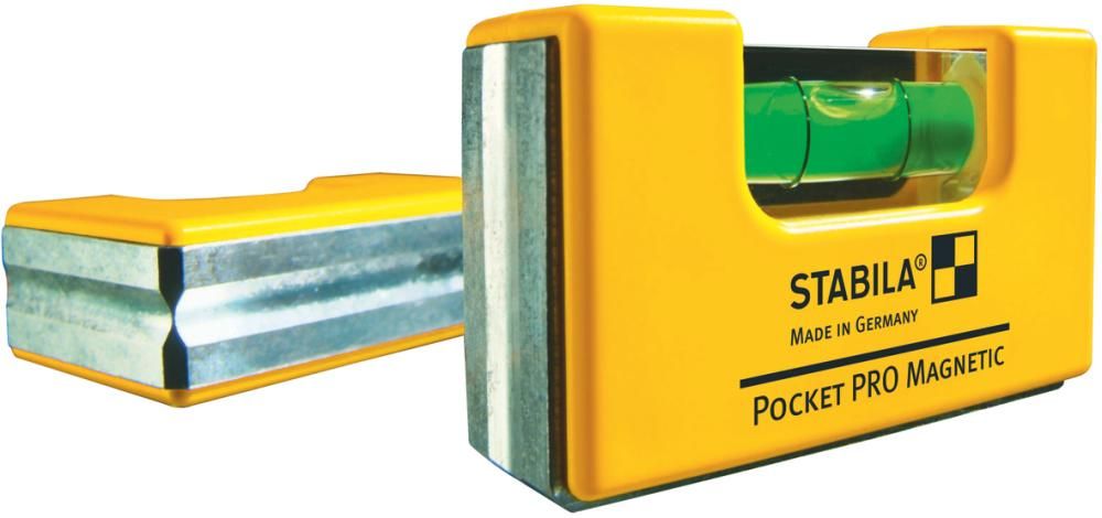 STABILA Wasserwaage Pocket PRO Magnetic, 7 cm, mit Gürtel-Clip