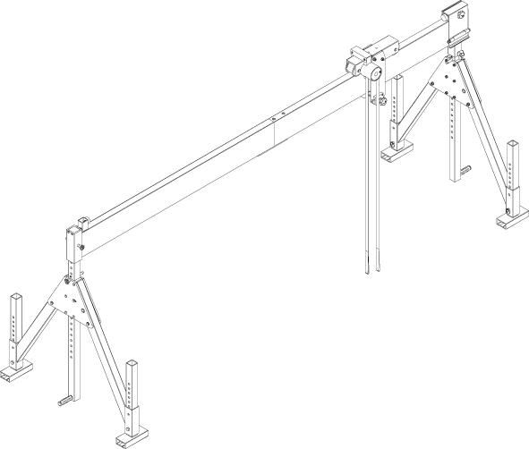 Aluportalkran stationär H2786-4336 mm 2000 kg TL 4000 mm Alu-Doppel-Träger