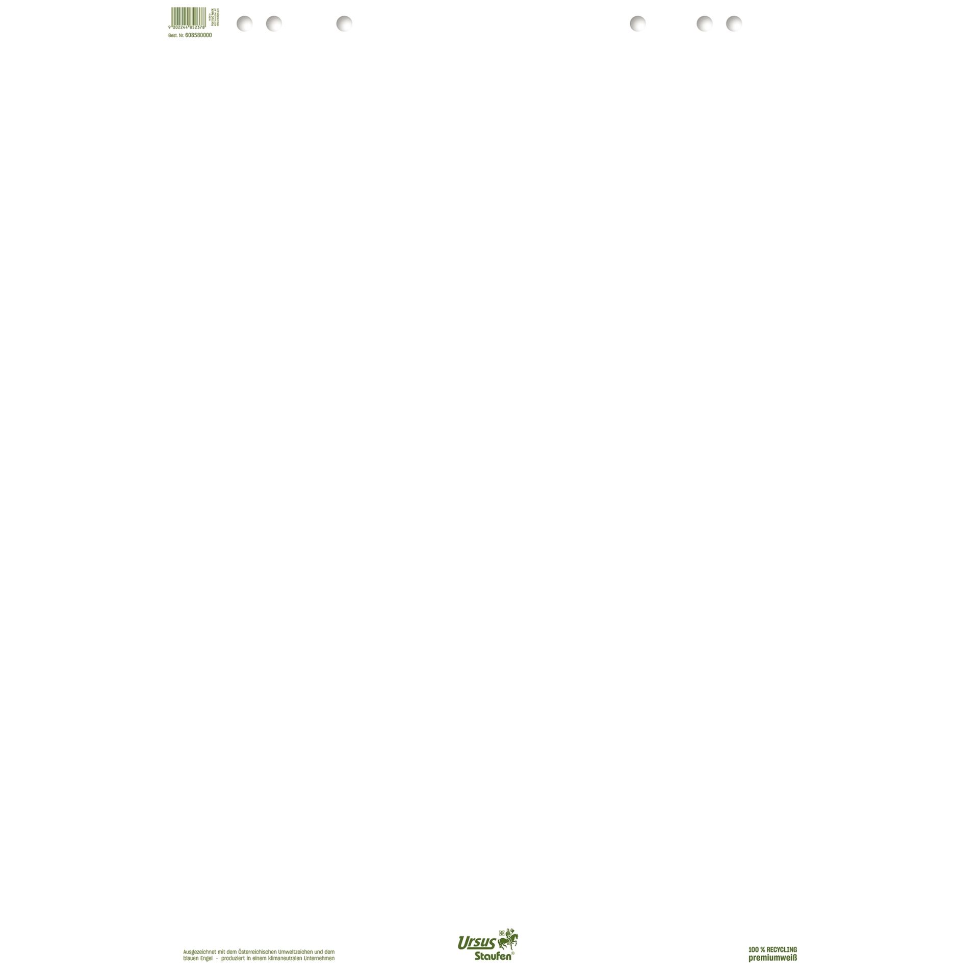 Flipchartblock Green 68x99cm 20Bl. blanko