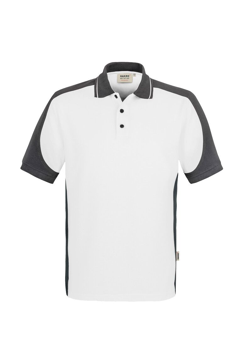 HAKRO Poloshirt Contrast MIKRALINAR® weiß/anthrazit, XS