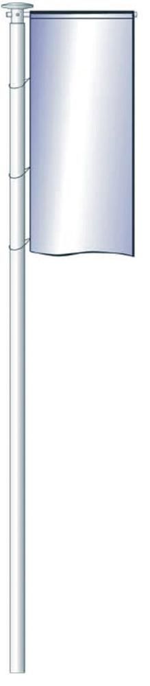 Aluminium-Fahnenmast zyl.m.Ausleger, 360G D75 mm HüB 7,0 m, DKA/1,2 m Alu-Bodenhülse