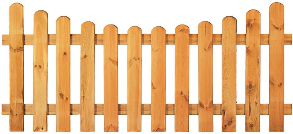HEIKO-Gartenzaun 180 x 80/65 cm, kdi-grün Latten 20/90mm Unterbogenglatt, Riegel 25/70 mm