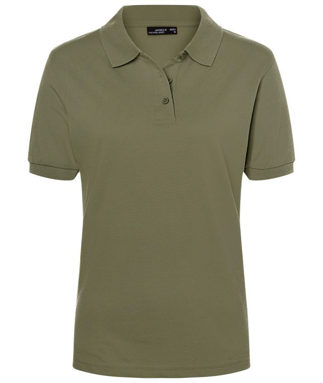 Classic Polo Ladies Hochwertiges Polohemd mit Armbündchen braun/grün/oliv, Gr. L