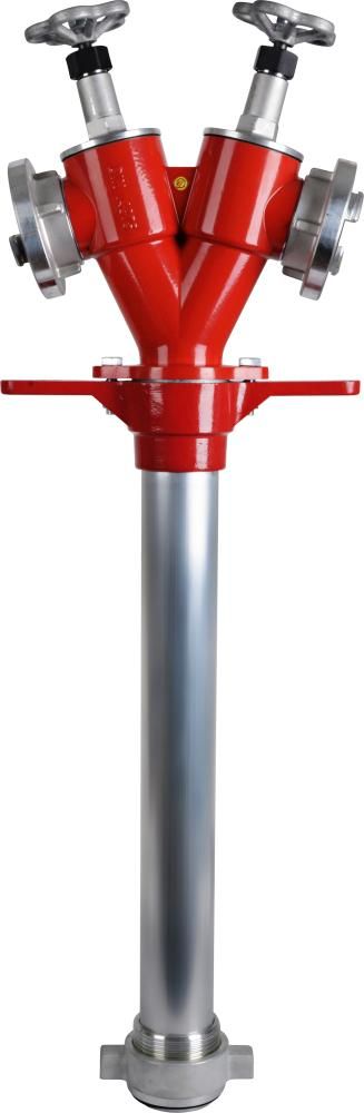 Hydrantenstandrohr für Unterflurhydranten DIN 3221, DN 80, 2xStorz C mit Absperrung