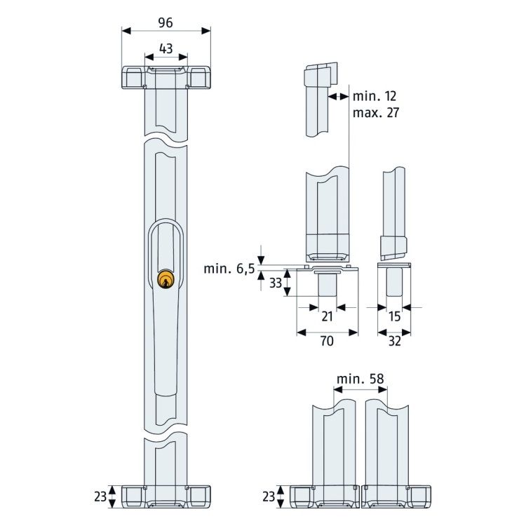 ABUS Fenster-Stangenschloß "FOS 550 B"