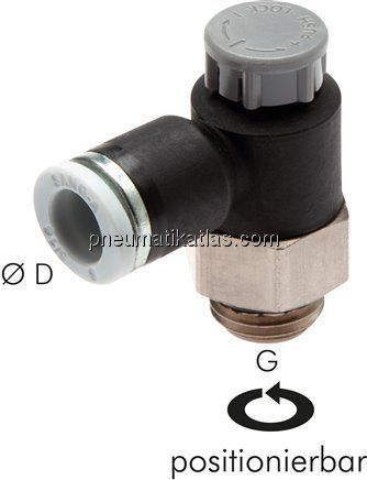 Kompakt-Drosselventil G 1/4"-6mm,zu- und abluftregelnd