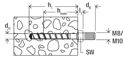 FISCHER Betonschraube, Außengewinde M8