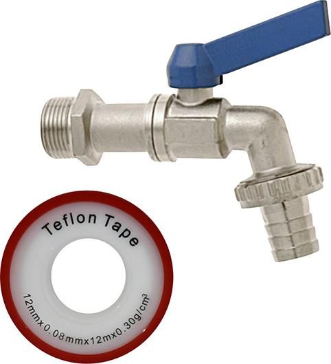 Kugelauslaufventil-Set 1/2"-10mm MS Ni GEKA