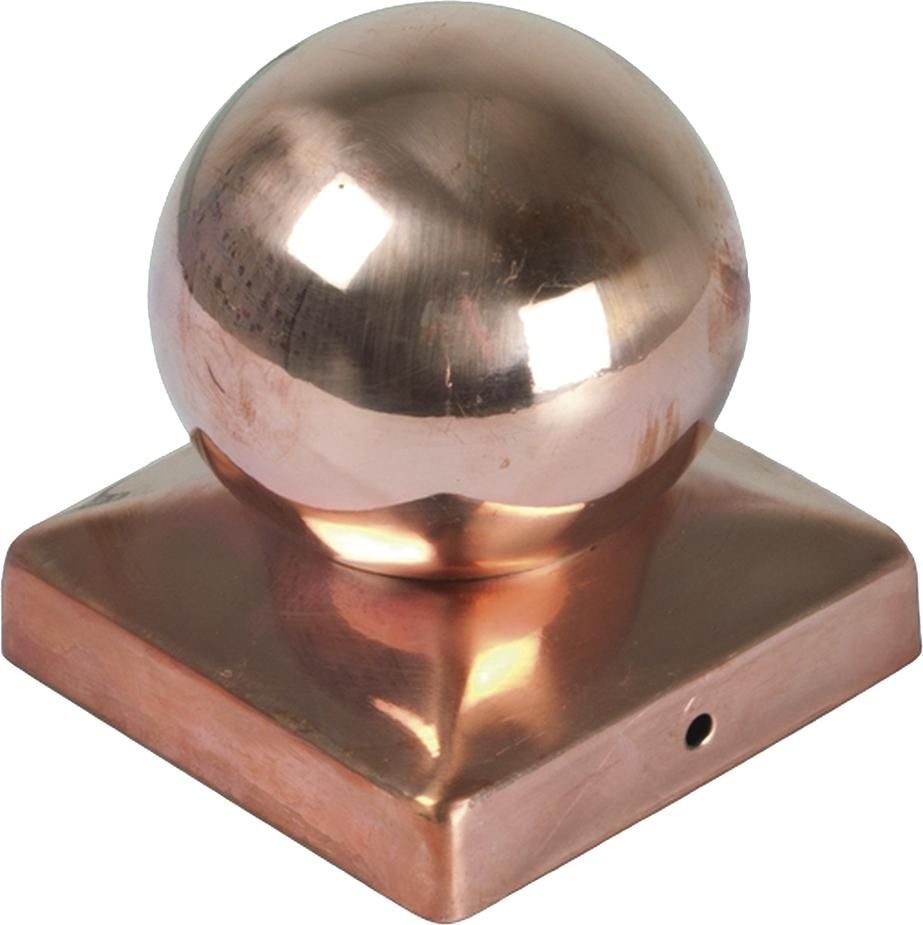 Pfostenabdeckung Kugel Kupfer aus Metall 9 x 9 cm