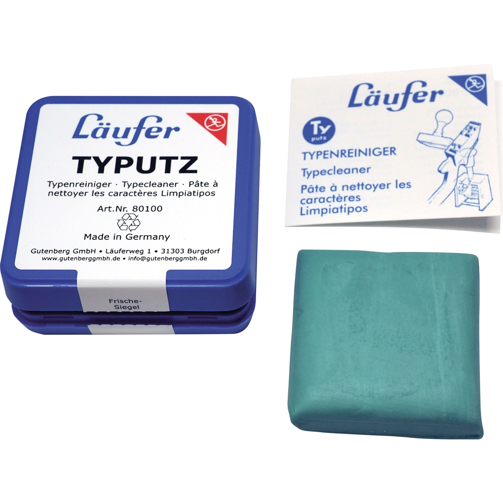 Typenreiniger Typutz Knetmasse 5,7x5,7x1cm