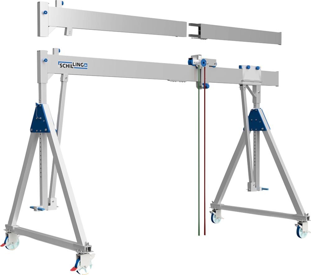 Aluportalkran fahrbar H1699-2099 mm 500 kg TL 4000 mm Alu-Einzel-Träger