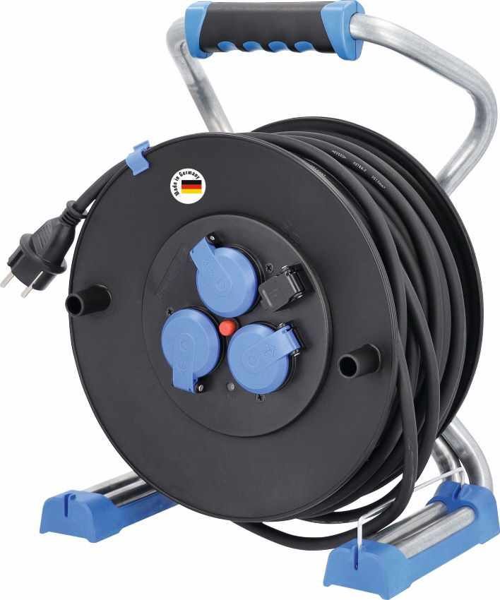 Xperts Kabeltrommel 33m H07RN-F 3G2,5 schwere Gummileitung, 3 Dosen 230V/16A, IP44