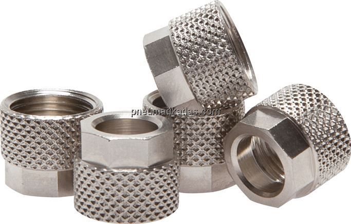 CK-Überwurfmutter 4,3x3mm(M 7 x 0,75), Messing vernickelt