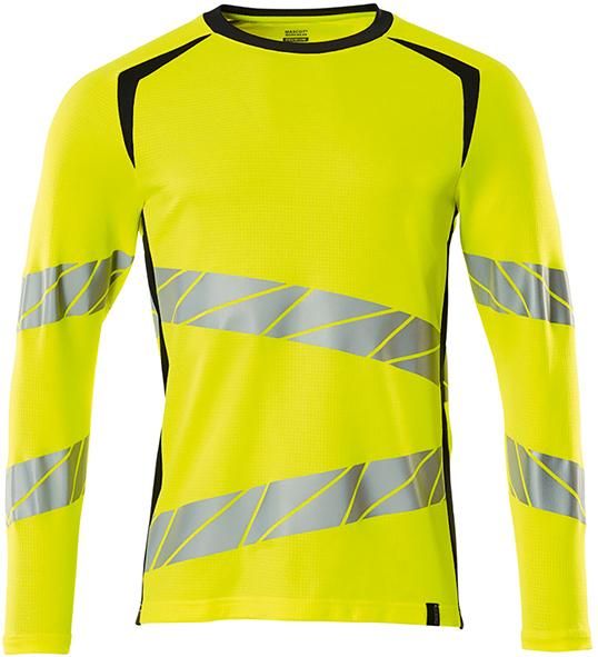 T-Shirt Langarm, warngelb/schwarzblau, 4XL Mascot