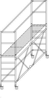 Alu-Klappgerüst Plattform B1800xT750 mm Plattformhöhe 1,55 m Arbeitshöhe bis 3,60 m