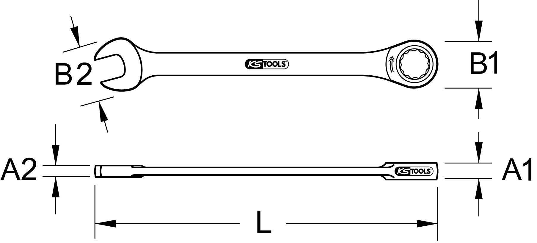 KS Tools GEARplus Ratschenringmaulschlüssel, 36mm