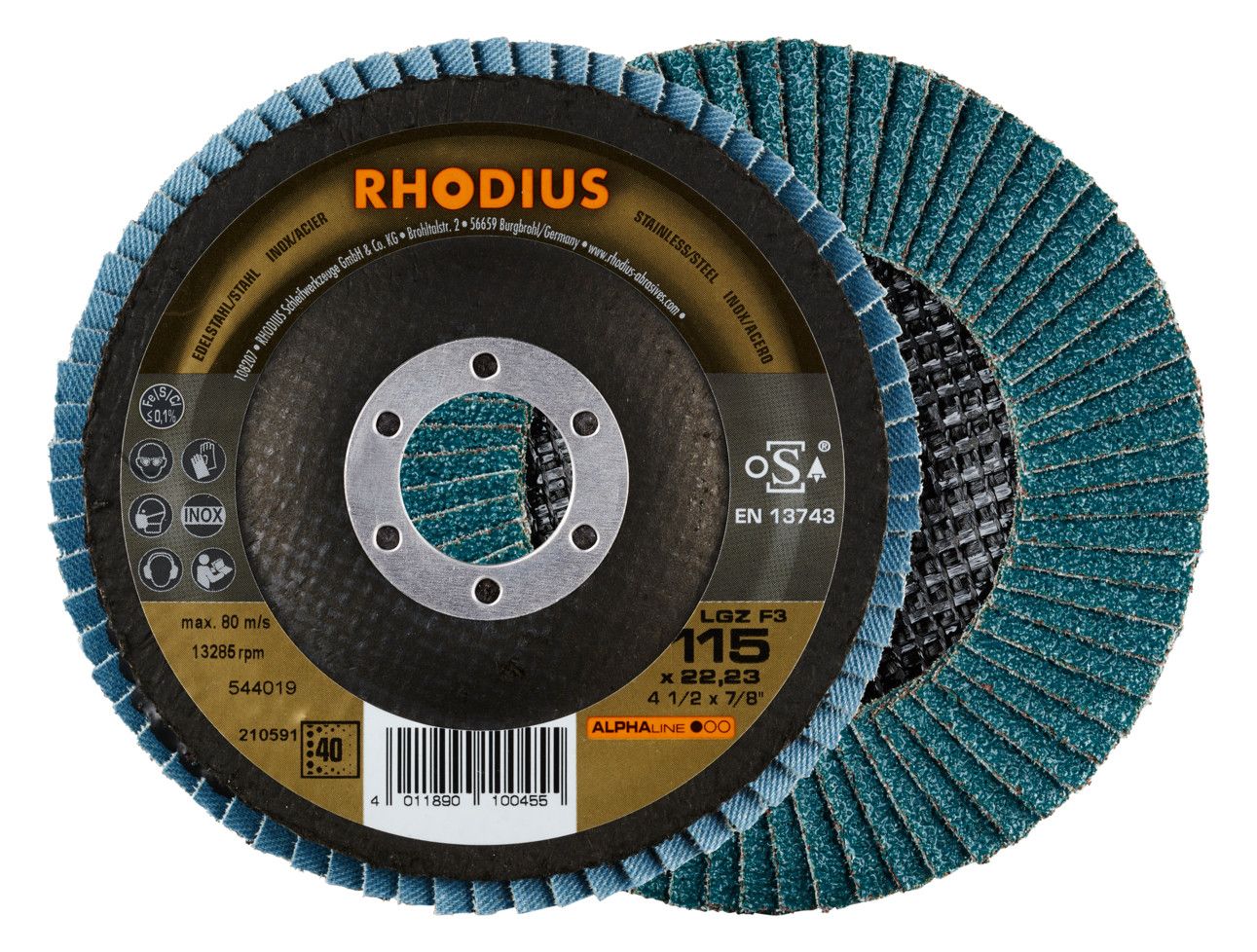 RHODIUS Fächerschleifscheibe, F3