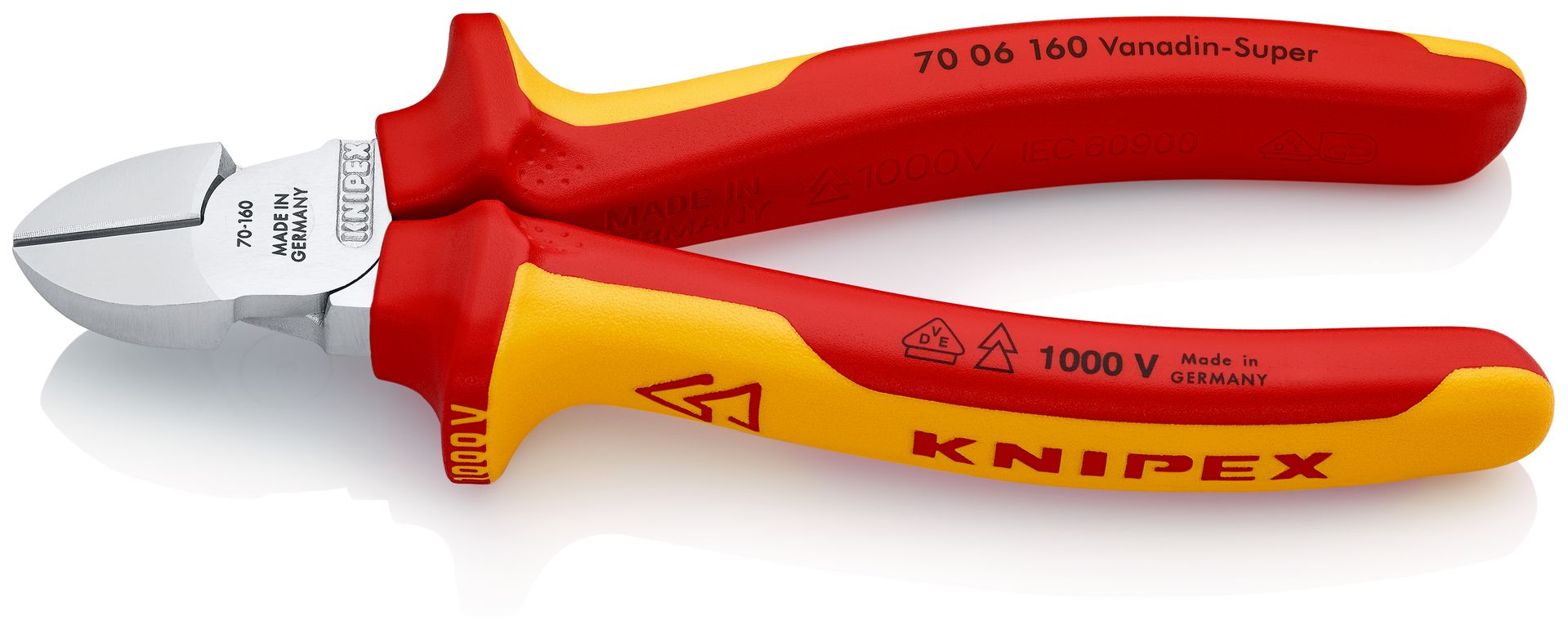 KNIPEX Seitenschneider isoliert mit Mehrkomponenten-Hüllen,