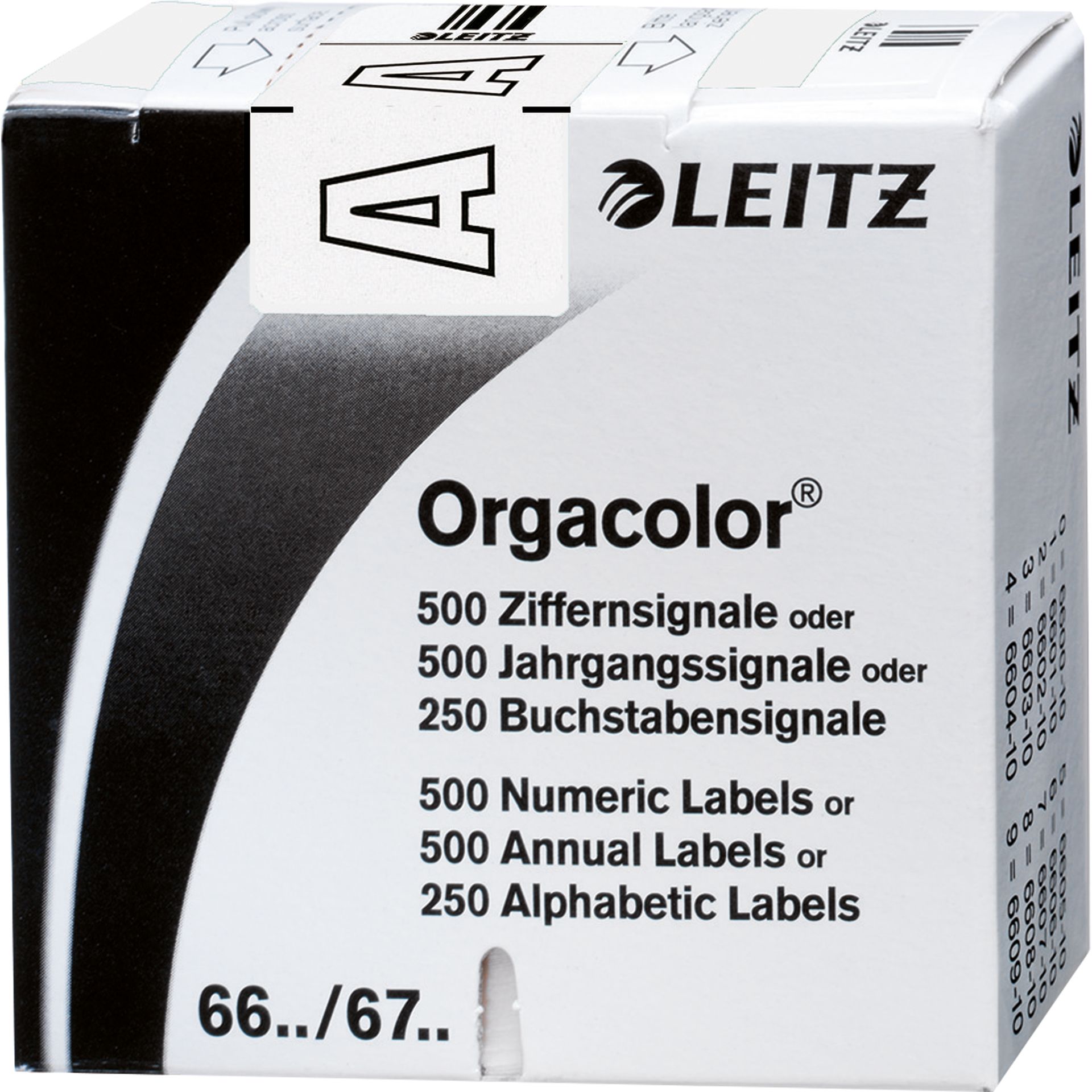 Buchstabensignal Orgacolor A weiß 250 St./Pack.