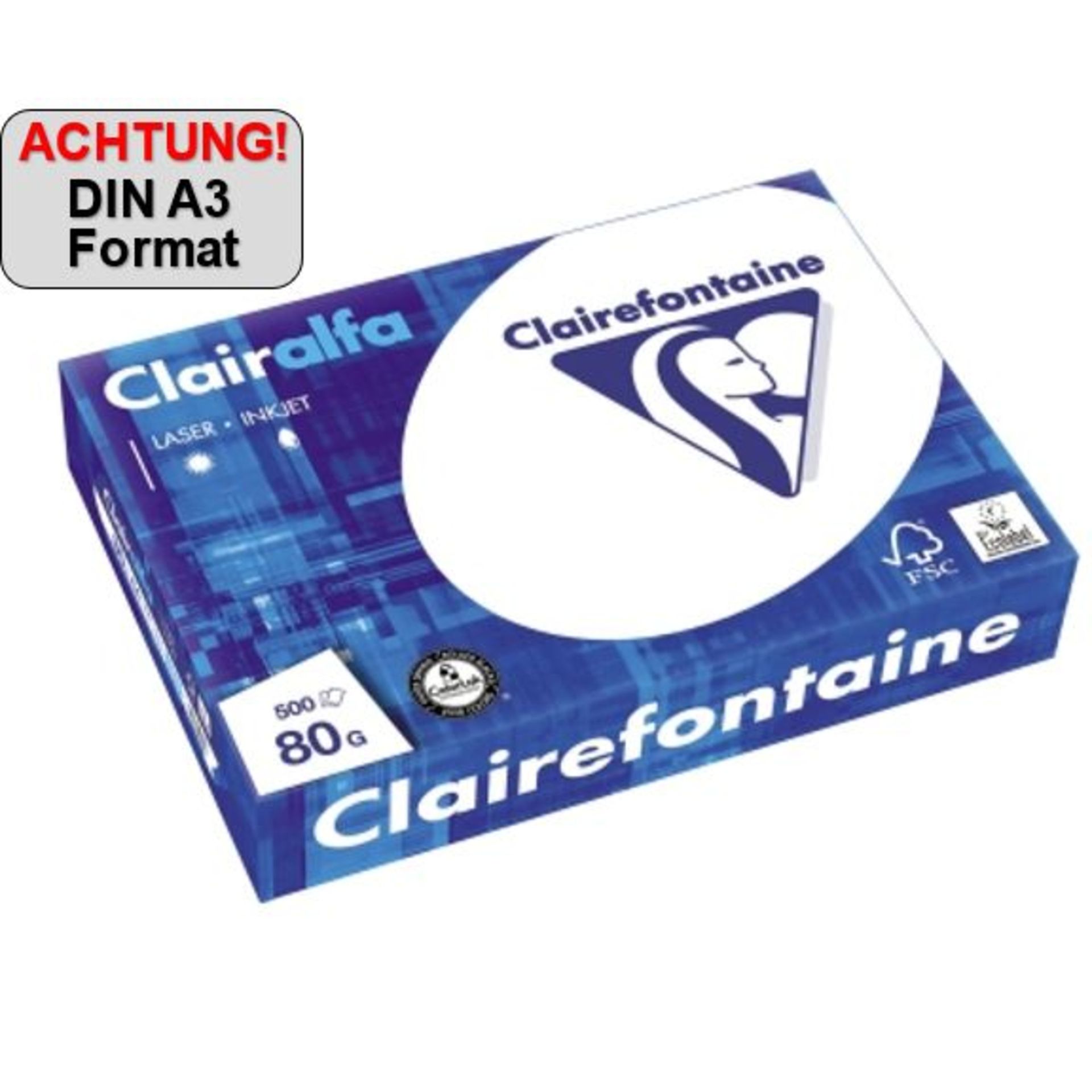Multifunktionspapier A3 80g ws 500 Bl./Pack.