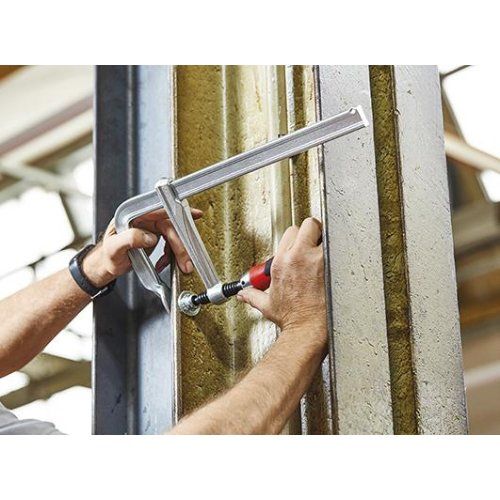 Schraubzwinge Ganzstahl mit 2-Komponenten-Heft 250x120mm Klappgriff Bessey