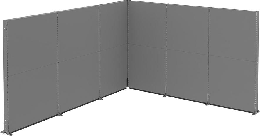 Akustikecke 2a B3630xT3130xH2110mm RAL 7037 Winkelkombination
