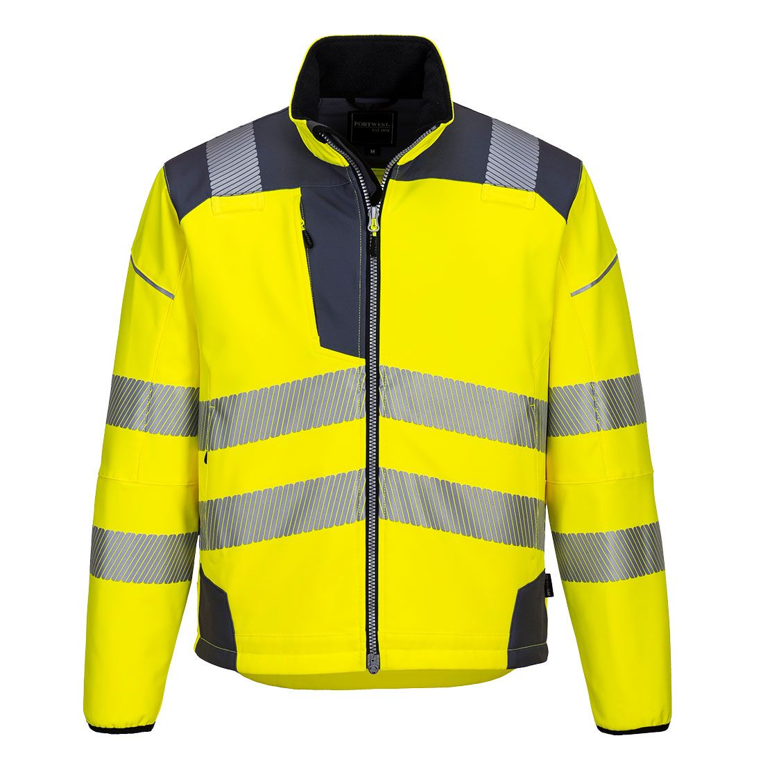 Portwest PW3 Warnschutz-Softshelljacke, Gelb/Grau, Gr. S