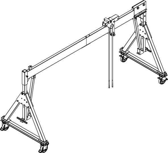 Aluportalkran fahrbar H1699-2099 mm 500 kg TL 4000 mm Alu-Einzel-Träger