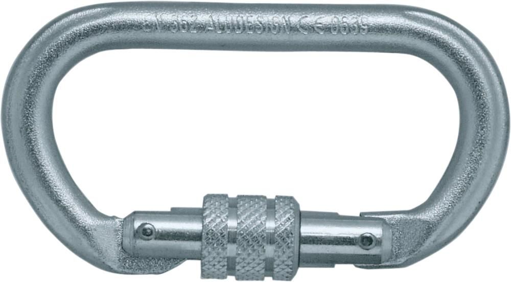 Karabiner,oval,m. Schraubsich.,Stahl,EN 362, 22 kNSKYLOTEC