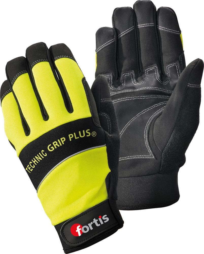 Handschuh Technic Grip +,Gr.10,gelb/schw.,FORTIS